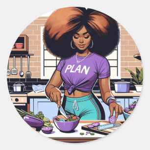 Home Girl Meal Prep Classic Round Sticker