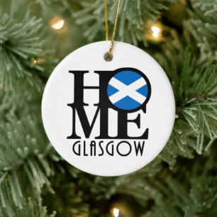 HOME Glasgow Scotland Ceramic Tree Decoration