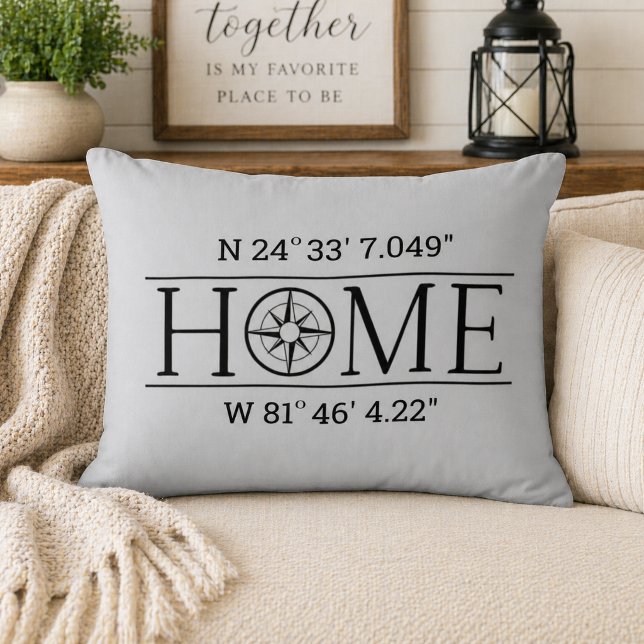 Home GPS Coordinates Accent Pillow (Creator Uploaded)