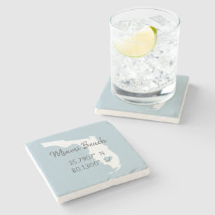 Home GPS Coordinates Longitude Latitude Miami   Stone Coaster