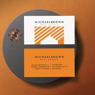 Home Graphic Orange Rent house Business Card