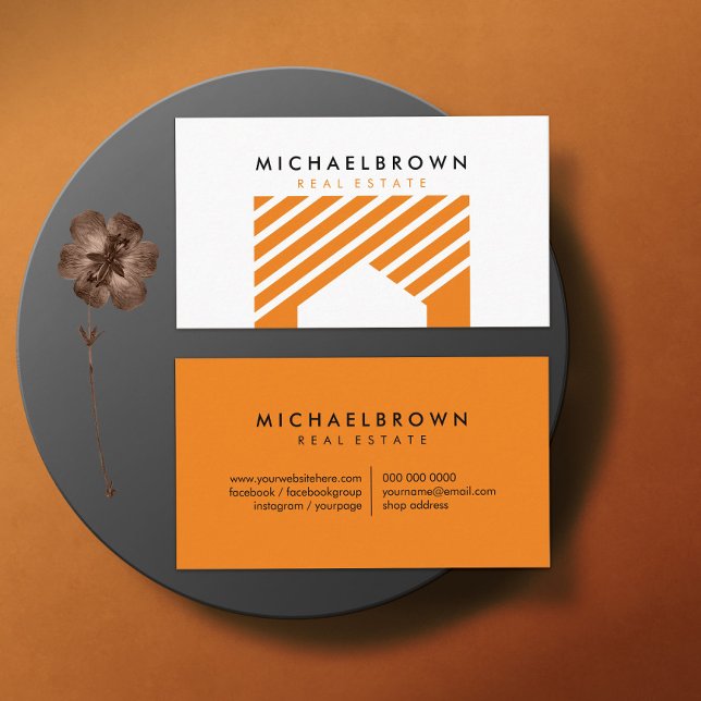 Home Graphic Orange Rent house Business Card (Creator Uploaded)