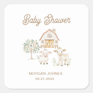 Home Grown Cutie Baby Shower Square Sticker
