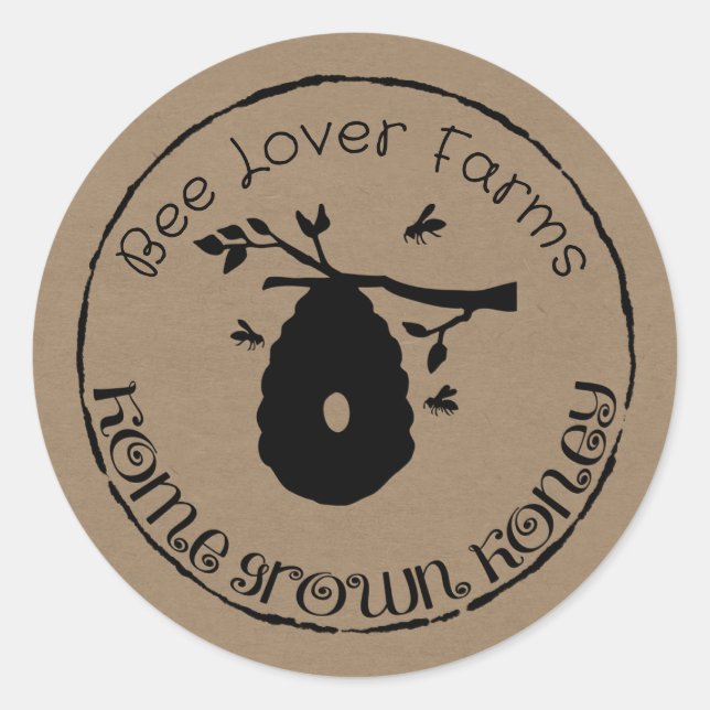 Home Grown Honey Labels You Personalise (Front)