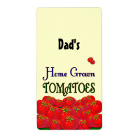 Home Grown Tomatoes Custom Label