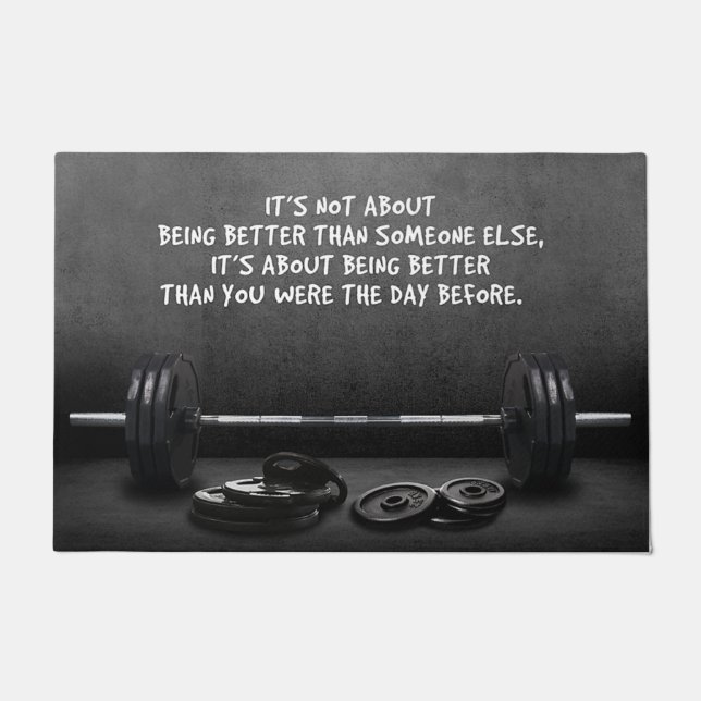 Home Gym Decor, Fitness Motivation Doormat (Front)