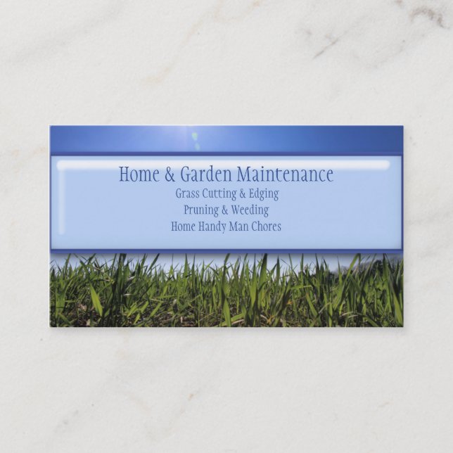 Home Handy Man Lawn Mowing Gardening Maintenance Business Card (Front)