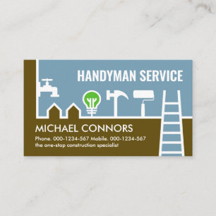 Home Handyman Building Border Business Card