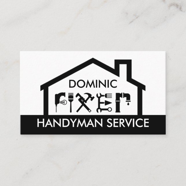 Home Handyman Tools Building Business Card (Front)