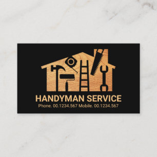 Home Handyman Tools Wood Grain Business Card