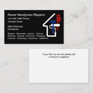 Home Handyman Unique Business Cards 