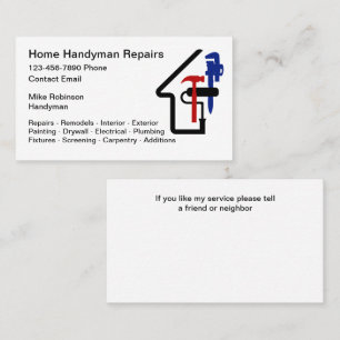 Home Handyman Unique Business Cards 