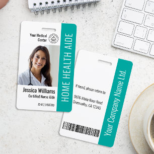 Home Health Aide Certified Nurse Aide Photo ID Bad ID Badge