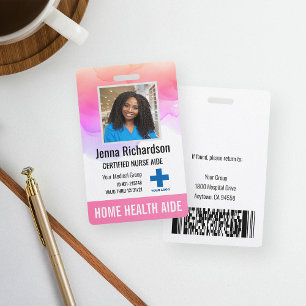 Home Health Aide / Certified Nurse Aide Photo ID ID Badge