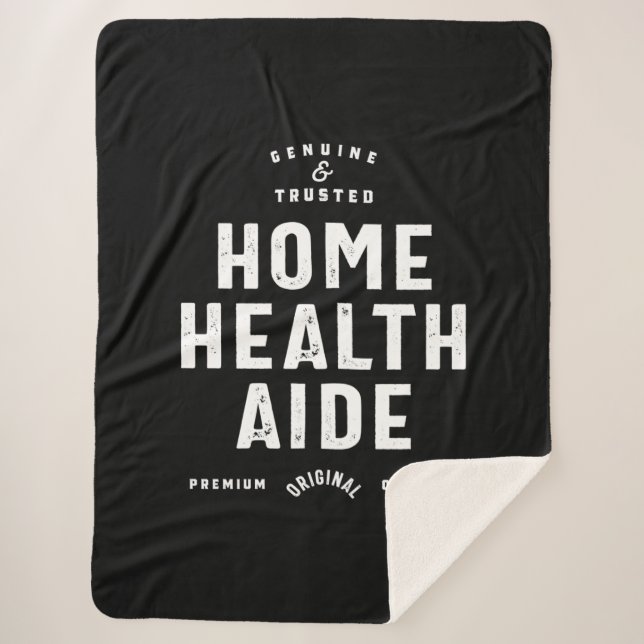 Home Health Aide Job Title Gift Sherpa Blanket (Front)