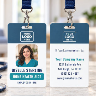 Home Health Aide Photo ID Badge Company Logo