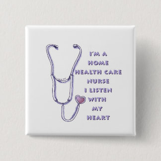 Home Health Care Nurse Heart 15 Cm Square Badge