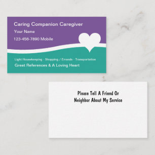 Home Health Caregiver Business Cards