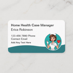 Home Health Case Manager Registered Nurse Theme Business Card