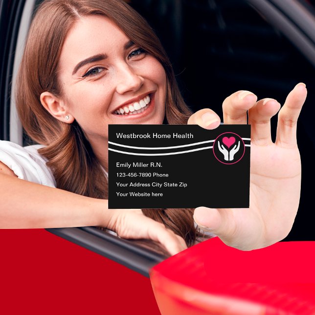 Home Health Heart Emblem Business Card (Creator Uploaded)