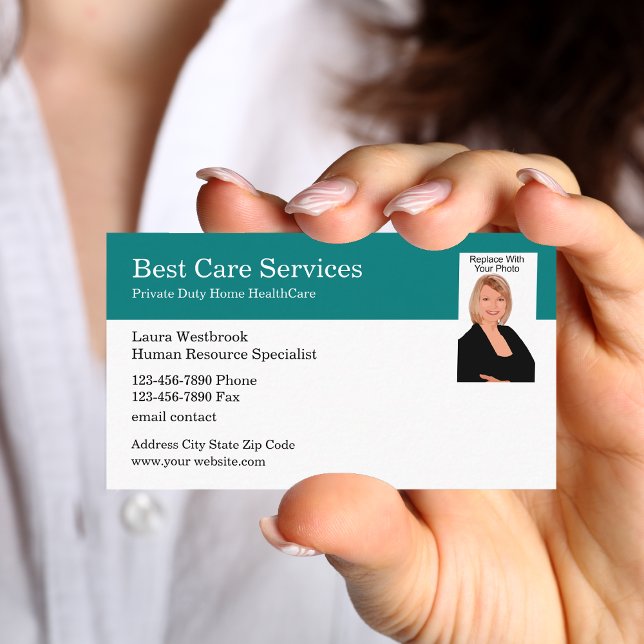 Home Health Medical Photo Template Business Card (Creator Uploaded)