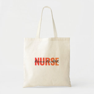 Home Health Nurse Modern Typography Tote Bag