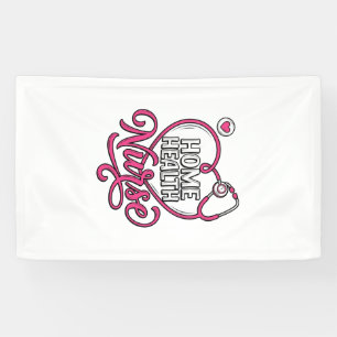 Home Health Nurse Pink Stethoscope Shirt Design_1 Banner