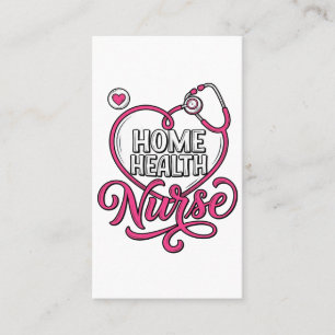 Home Health Nurse Pink Stethoscope Shirt Design_1 Business Card