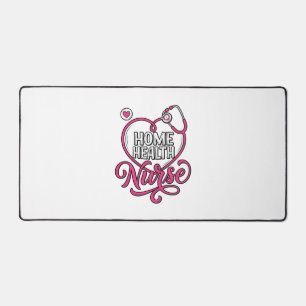 Home Health Nurse Pink Stethoscope Shirt Design_1 Desk Mat
