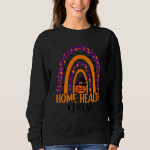 Home Health Nurse Rainbow Halloween Pumpkin Costum Sweatshirt