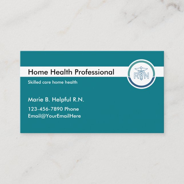 Home Health Nursing Modern Business Cards (Front)
