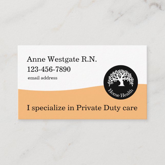 Home Health Registered Nurse Medical Business Card (Front)