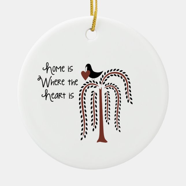 Home Heart Ceramic Tree Decoration (Front)