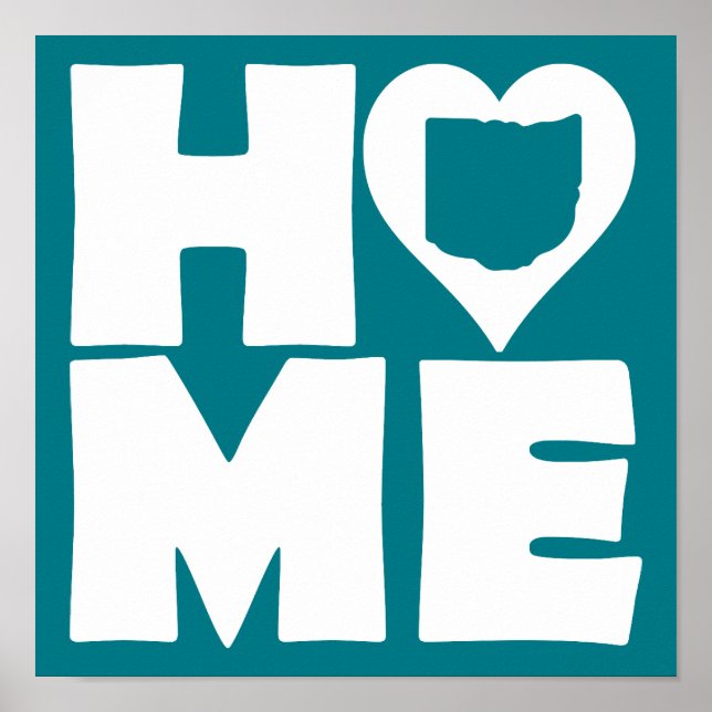 Home Heart State Poster Sign (Front)