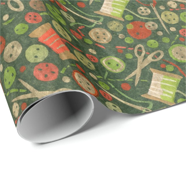 Home Hobby Sewing DIY Paper Collage Pattern Green (Roll Corner)