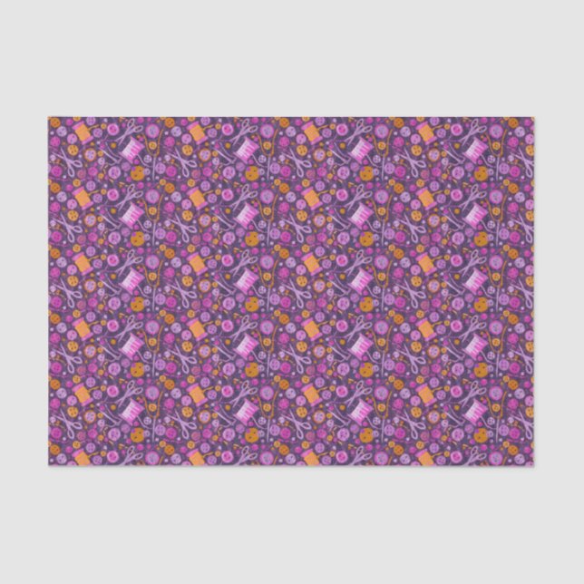 Home Hobby Sewing DIY Paper Collage Pattern Purple (Front)