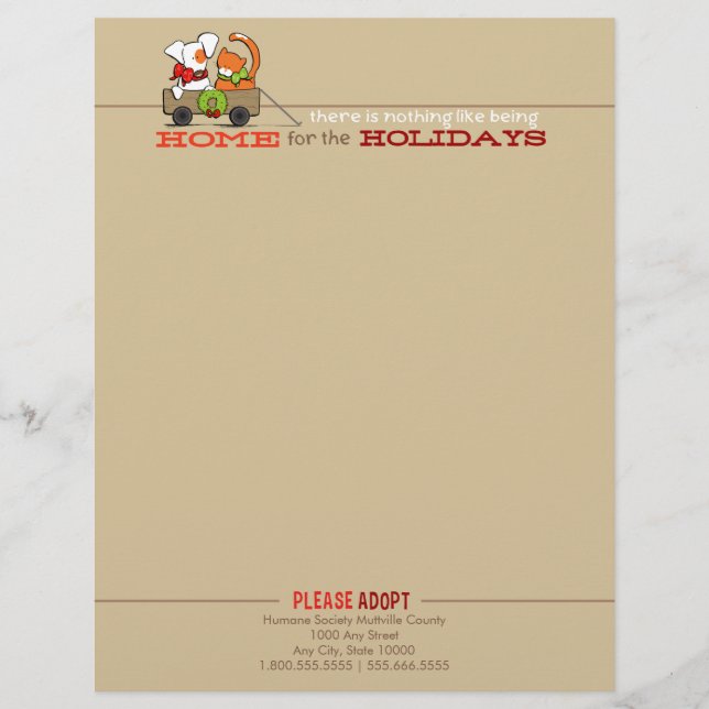 Home Holidays Patch Rusty Christmas Letter Brown Letterhead (Front)