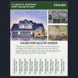 Home House For Sale By Owner Flyer Tear Off Strips<br><div class="desc">Selling or renting out your house or apartment? This custom flyer is perfect for posting on community bulletin boards to help get the word out. This flyer is ready to be customised with your own text and 3 photos of your home. There's a space to add your own headline, property...</div>