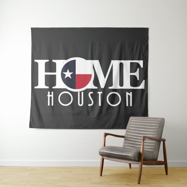 HOME Houston (black background) Tapestry (In Situ (Horizontal))