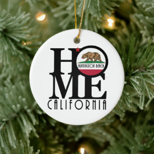 HOME Huntington Beach California Ceramic Tree Decoration