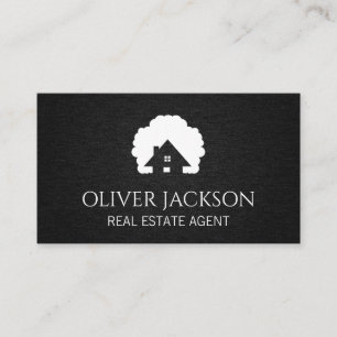 Home Icon   Black Texture Business Card