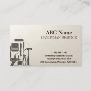Home improvement and repair handyman services business card