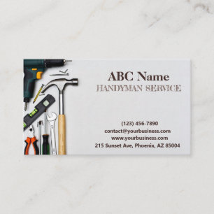 Home improvement and repair handyman services business card