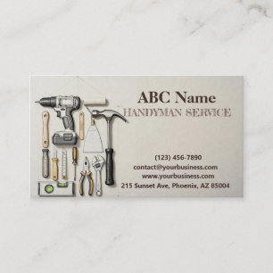 Home improvement and repair handyman services business card