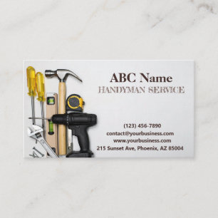 Home improvement and repair handyman services business card