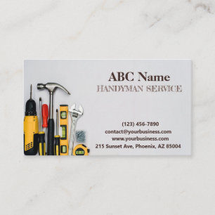Home improvement and repair handyman services business card