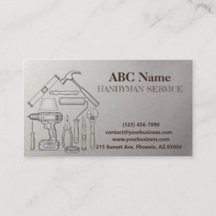Home improvement and repair handyman services business card