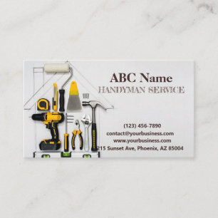 Home improvement and repair handyman services business card