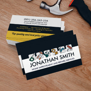 Home improvement and repair handyman services business card