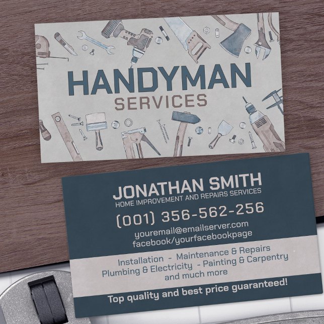 Home improvement and repair handyman services business card (Creator Uploaded)